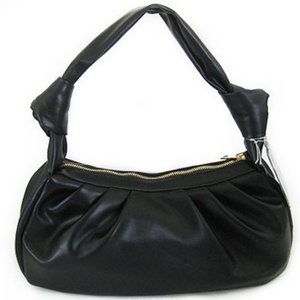 Black ruched dumpling bag